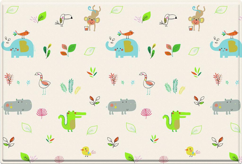 Маленькая принцесса Frends Друзья джунглей Средний двусторонний плюш Детская игра 85см Ш x 25см Г x Толстый огнестойкий коврик, Размер 1,2см