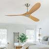 Скандинавский тихий потолочный вентилятор с подсветкой и текстурой дерева для декора кофейни или ресторана