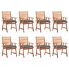 Day and Night - Day and Night Garden Dining Chairs and Cushions 8 Units Solid Acacia Wood
