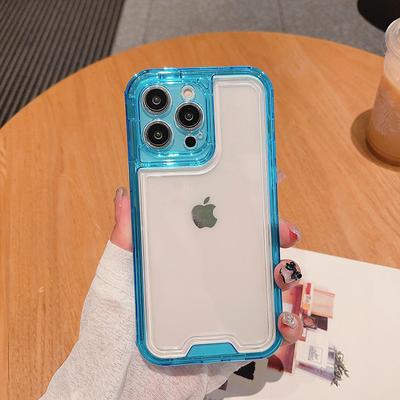 Чехол для мобильного телефона для серии IPhone15 Цветная рамка Прозрачный Три в одном Цветные Точные отверстия