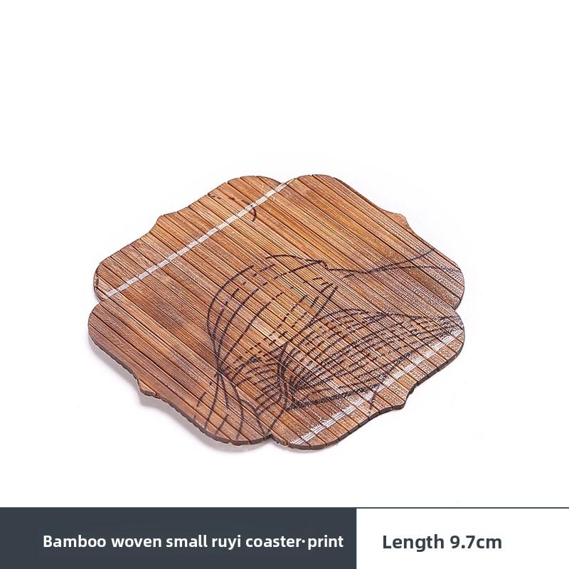 Ретро бамбуковая подставка, термоизоляционная подкладка, подставка для чайника из фиолетового песка, китайский стиль дзен классическая чайная церемония, набор для чая кунг-фу