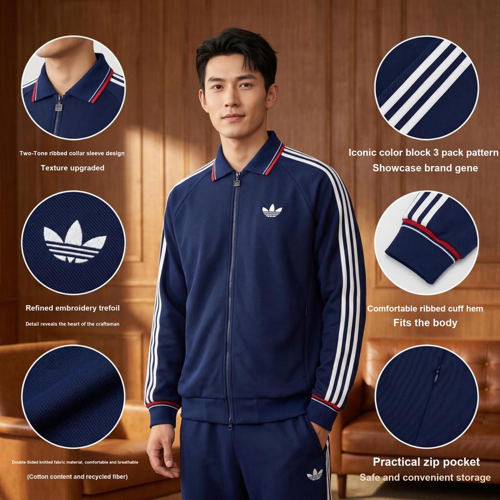 adidas Тренировочная куртка Originals Coach с тремя полосками, свободный крой, на молнии, с длинным рукавом, мужская куртка KV8864