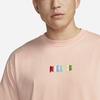 Nike T Shirts Men's Orange Pink Crew Neck Moderate Straight Fit DQ1859-800