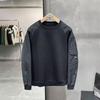 Men’s Korean-Style Retro Japanese Waffle Sweatshirt: Fashionable, Loose-Fit Casual Round Neck Pullover.