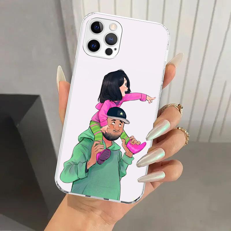 Чехол для телефона "Папа и девочка/мальчик" для iPhone 17 Air 16 15 Plus 14 13 Mini 12 11 Pro Max 16E 7 8 SE 2020 Мягкий чехол-накладка с принтом 17