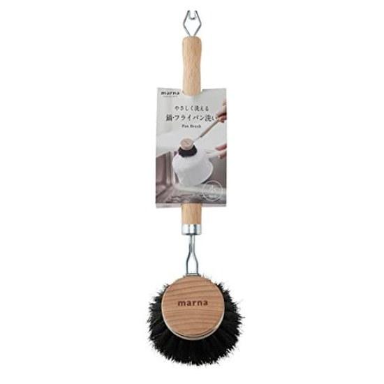Щетка для чистки кастрюль и сковородок Marna PotFrying Pan Cleaning Brush (Конский волос/Мягкий/Маленький) Мытье посуды на кухне (Ручка/Деревянная) K813