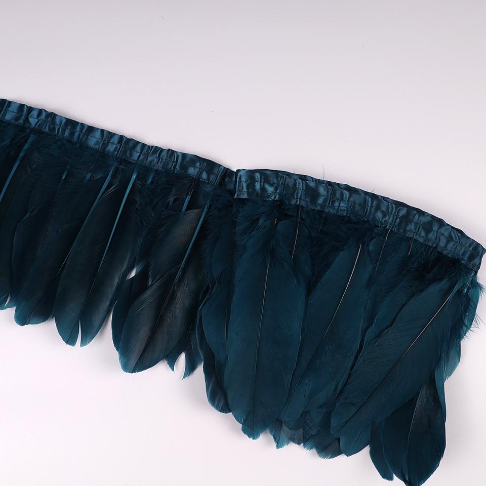 Отделка из гусиных перьев, лента-бахрома, 2 ярда/шт., швейные поделки, плюмаж для платья, юбки, настенное украшение для праздничной одежды