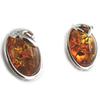 [N2160] - Серебряные серьги «Вдохновение» с коньячным янтарем (родиевое покрытие)