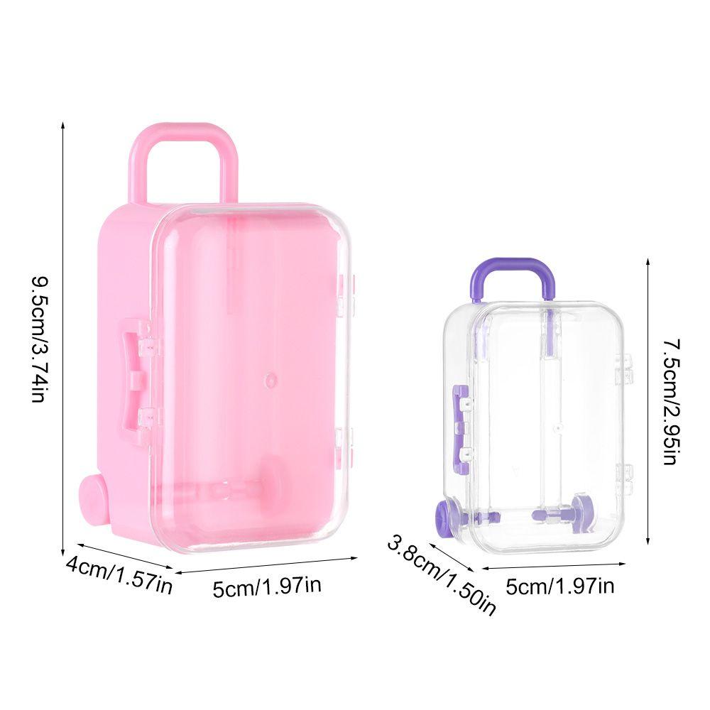 New Plastic Doll Handbag Case Mini Suitcase Lovely Small Clutch Jewellery Box Dolls Miniature Toys