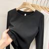 Long Sleeved T-shirt Women's Round Neck Slim Fit Top