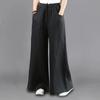 Women's Wide Leg Pants Made of Hemp Material Elastic Waisted Casual Pants Loose Oversized Women's Pants Thin Straight Leg Pants Children's Summer
