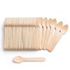 50/100Pcs Disposable Wooden Spoons Tasting Sampling Spoons Yogurt Ice Cream Spoon Dessert Forks Spoons Wedding Party Tableware