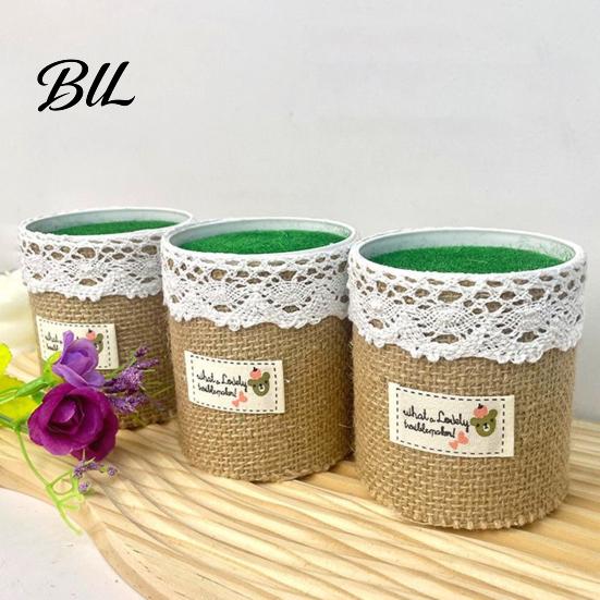 Sturdy Artificial Planter Simulated Flower Pot Arrangement with Linen Flocking Pad Design Durable Nordic Vase Style Plants for Home Garden Office