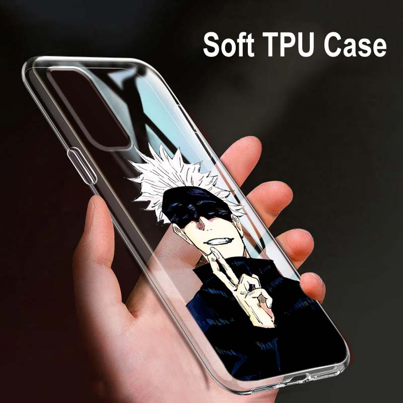 Jujutsu Kaisen Gojo For OPPO Reno7 SE 6 5 Z F 4G 5G Find X2 X3 Neo Lite Pro Plus Transparent Soft Phone Case Coque