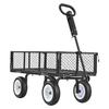 Garden Cart, 408.2 kg, Heavy Duty Steel Yard and Garden Utility Wagon with 10-Inch Tires, Outdoor Gardening Stool with Adjustable Handle, Detachable