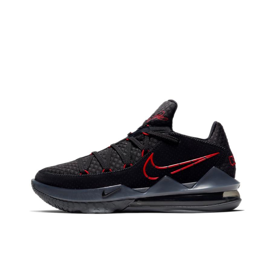 Nike Мужские кроссовки Lebron 17 Low EP Bred, черные, университетские, красные, темно-серые, CD5006-001