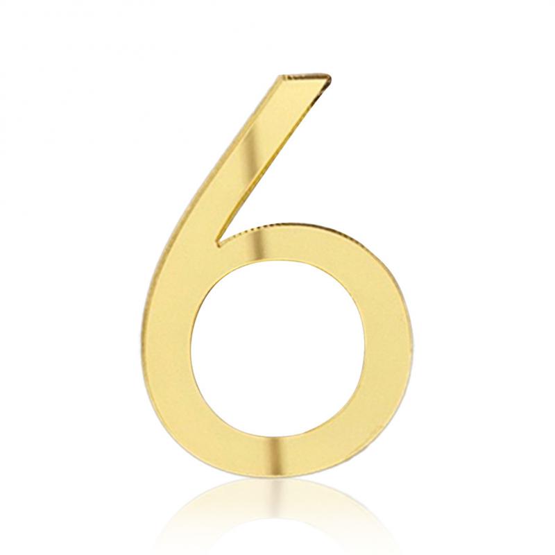 Self-adhesive 3D Numeral Plate Plaque Sign Gate Digit Number Tag Door Label Hotel Plastic 0 To 9 Plating Home Sign House Address