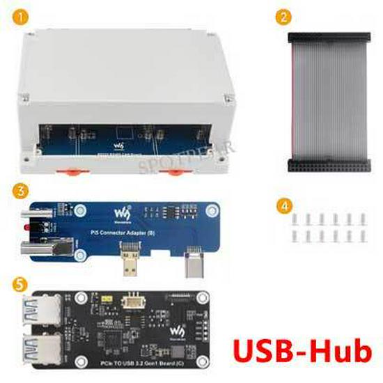 Raspberry Pi 4B/5 Industrial Expansion Board: RS232, RS485, CAN, CANFD with Housing