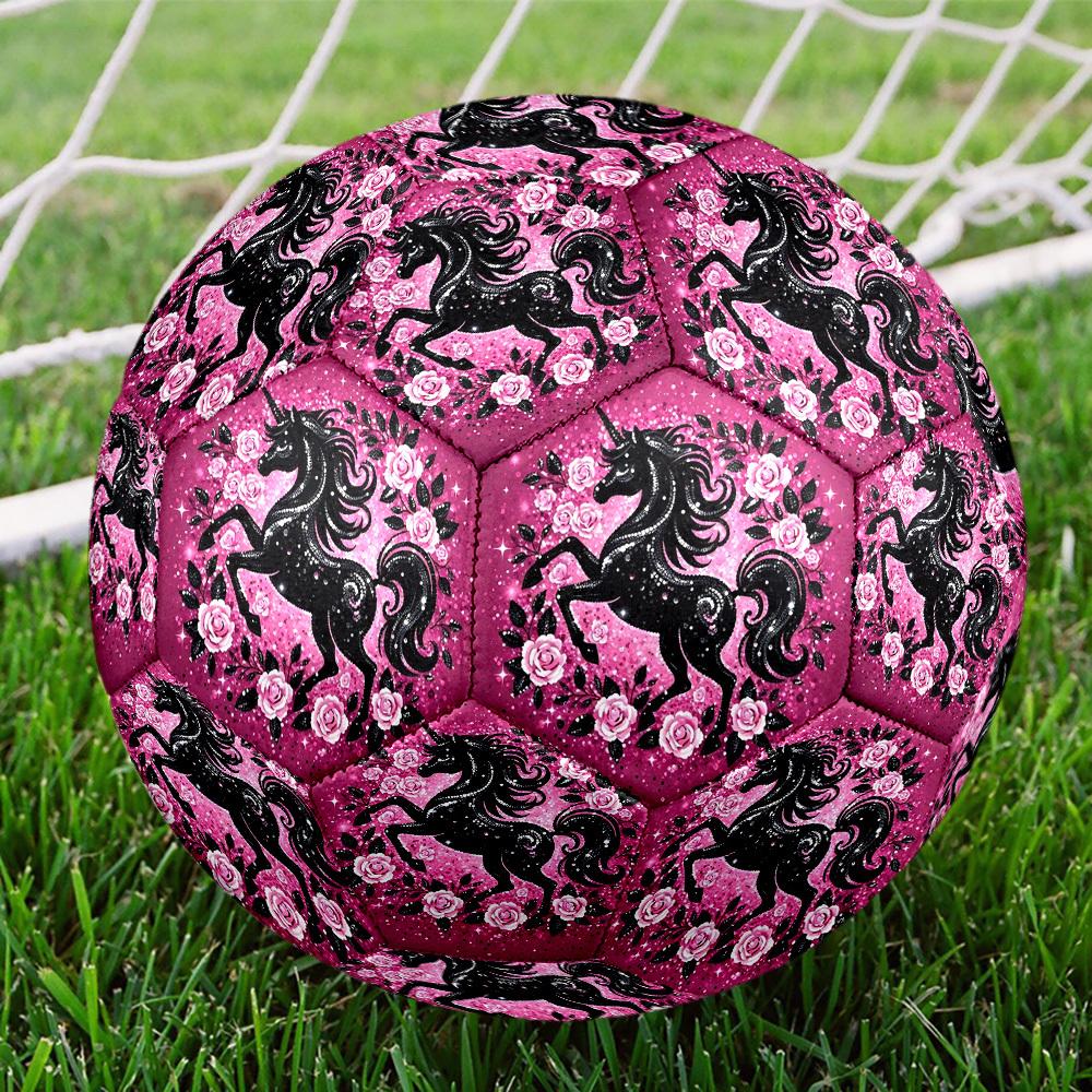 1pc Unicorn Sparkle Garden Theme Soccer Ball Football, Size 5, Lightweight PVC, Outdoor Training Soccer Ball,Gift c6513