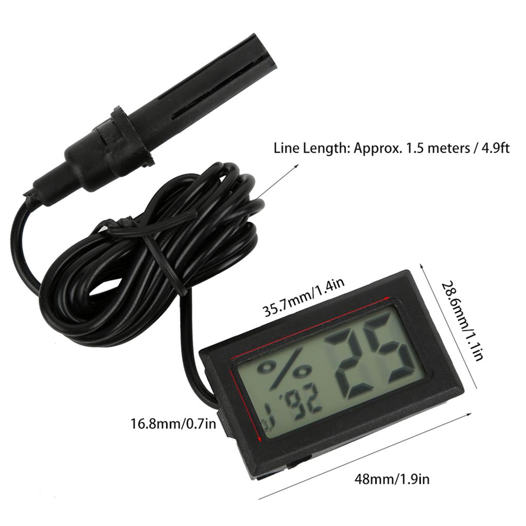 Digital Thermometer Hygrometer Embedded Type LED Digital Humidity Meter with Probe Indoor Use( Less Than Span Class= Ui