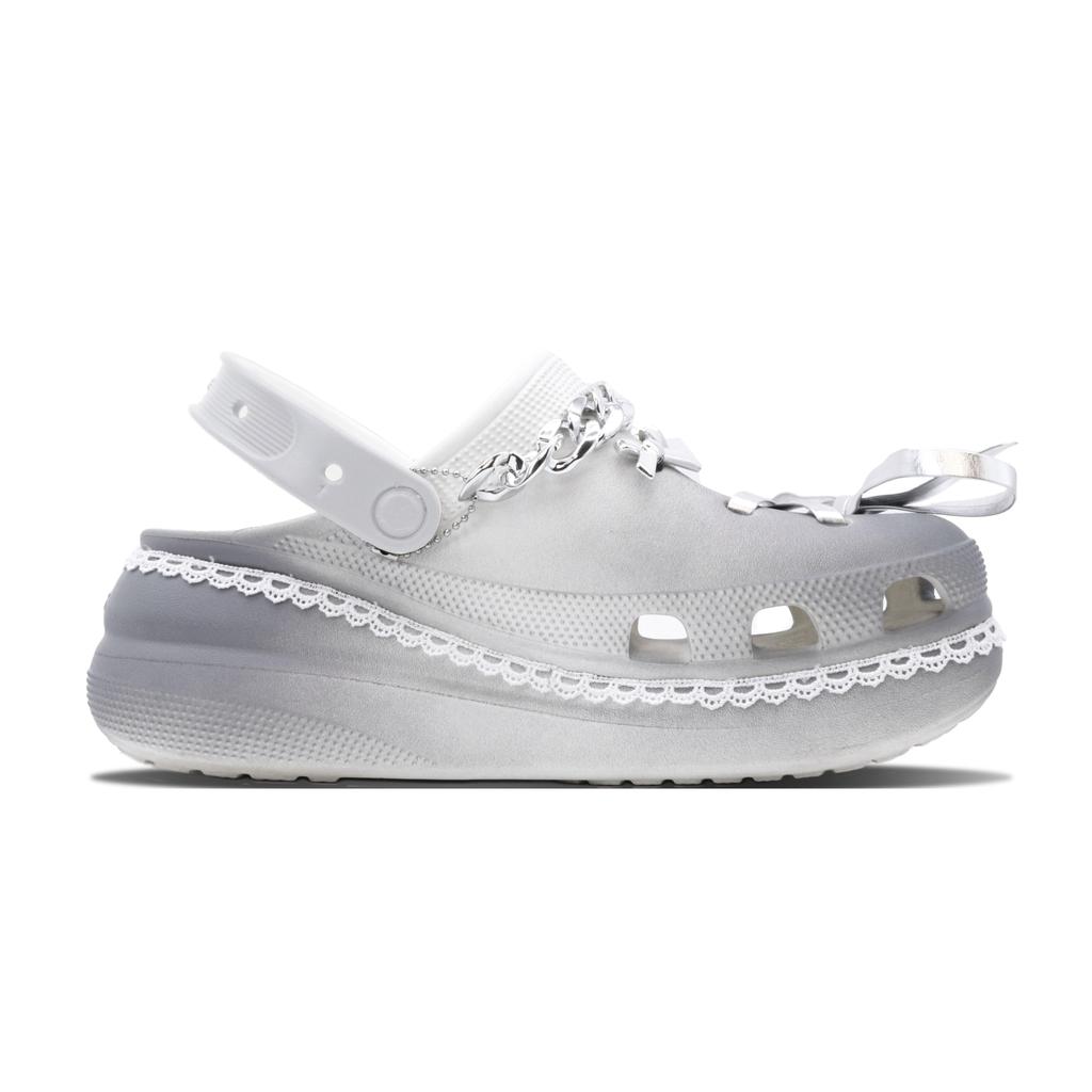 Crocs Кроксы Crush Clog Унисекс Серый Белый 207521-100(Team147-)