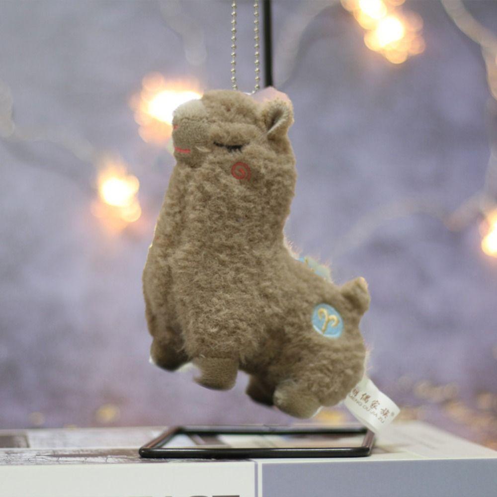 Charms Alpaca Stuffed Dolls Lovely Sheep Pendant Fashion Car Keyrings  Gifts