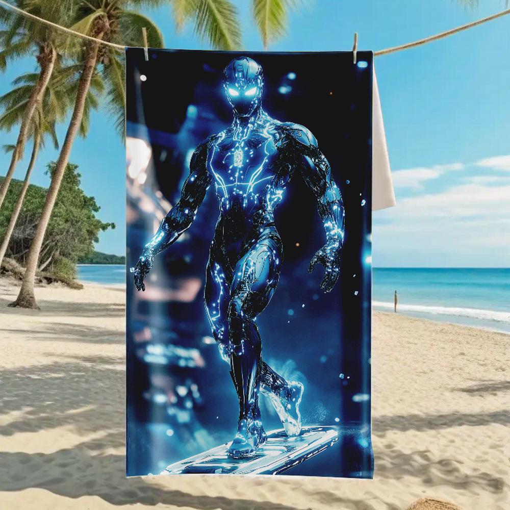 Новое двухстороннее бархатное пляжное полотенце, быстросохнущее спортивное полотенце, банное полотенце с принтом