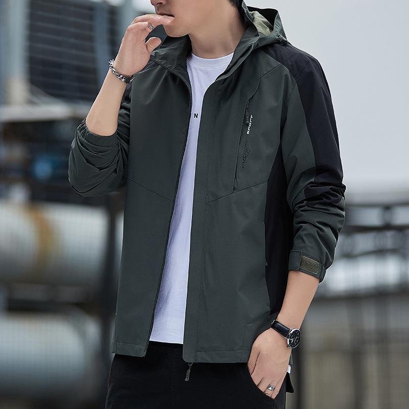 Весна и осень мужская новая куртка для активного отдыха с капюшоном съемная водонепроницаемая ветрозащитная куртка мужская верхняя куртка
