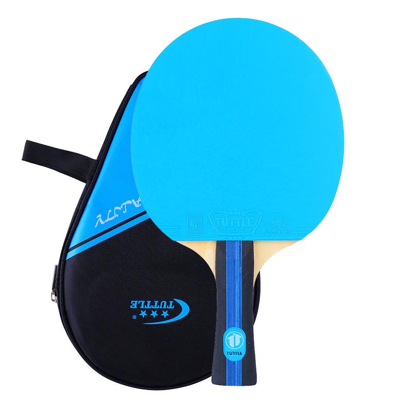 Tuttle Color Pure Wood Single Racket Set Professional Table Tennis High Elastic Long Handle Anti-spin Rubber Horizontal Grip