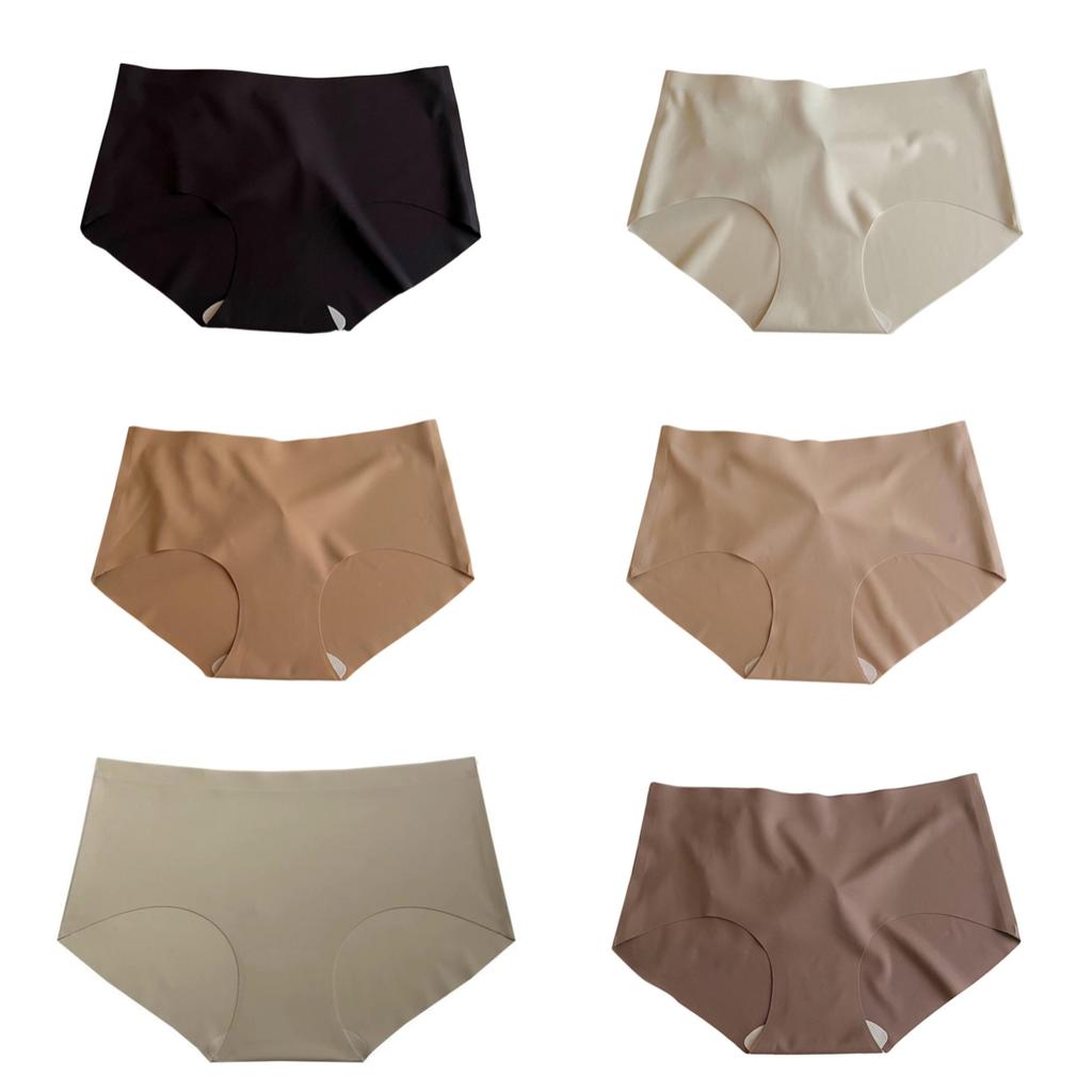 6Pcs/Set Women Seamless Panties Female Mixed Color Underwear Sexy Ice Silk Comfortable Mid Waist Underpants Girls Briefs Invisible Lingerie