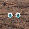Apatite Gemstone 925 Sterling Silver Jewelry Handmade Push Back Earrings 0.54" EE-151-2
