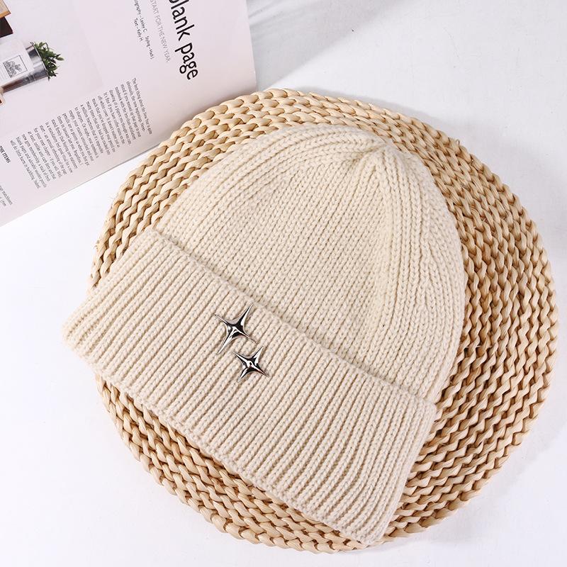 Autumn and Winter Korean Style Stars Versatile Big Head Circumference Showing Face Small Warm Ear Protection Hat Head Wool Hat