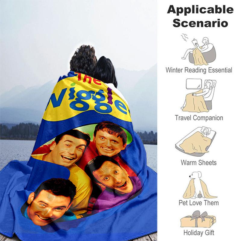 1pc Blanket The Wiggles Print Design, Lightweight Blanket for Sofa, Bed- Soft &Warm, Gift for All Seasons like Christmas, Halloween