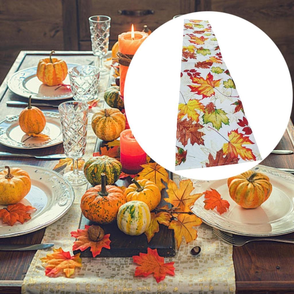 Дорожка для стола на День благодарения, скатерть с осенними кленовыми листьями, декоративная крышка, длина 72 дюйма