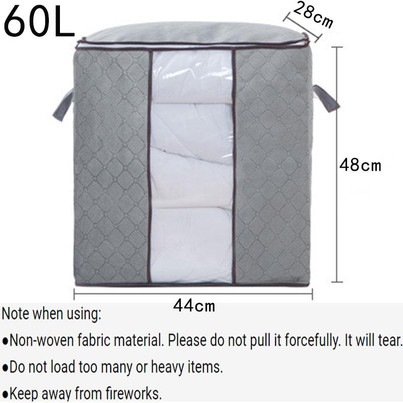 Thick Non-woven Bamboo Charcoal Color Clothing Storage Bag