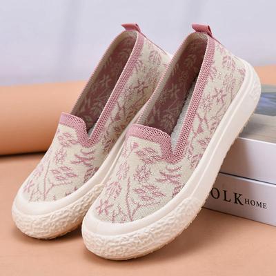 Женские летние тонкие туфли-рыбаки на одну ногу, повседневные дышащие парусиновые туфли на толстой подошве