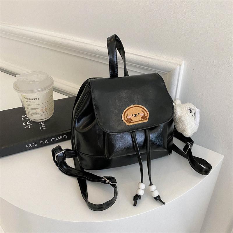 Stylish Vintage Student Backpack For Class And Travel In Black Brown And Coffee Colors