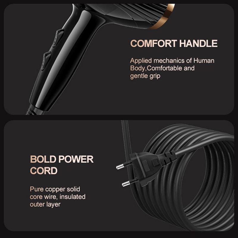 6 In 1 High-Powered Low Noise Hair Dryer Powerful Fast Dry Hot Cold Wind Hair Dryer For Home Travel Hair Styling