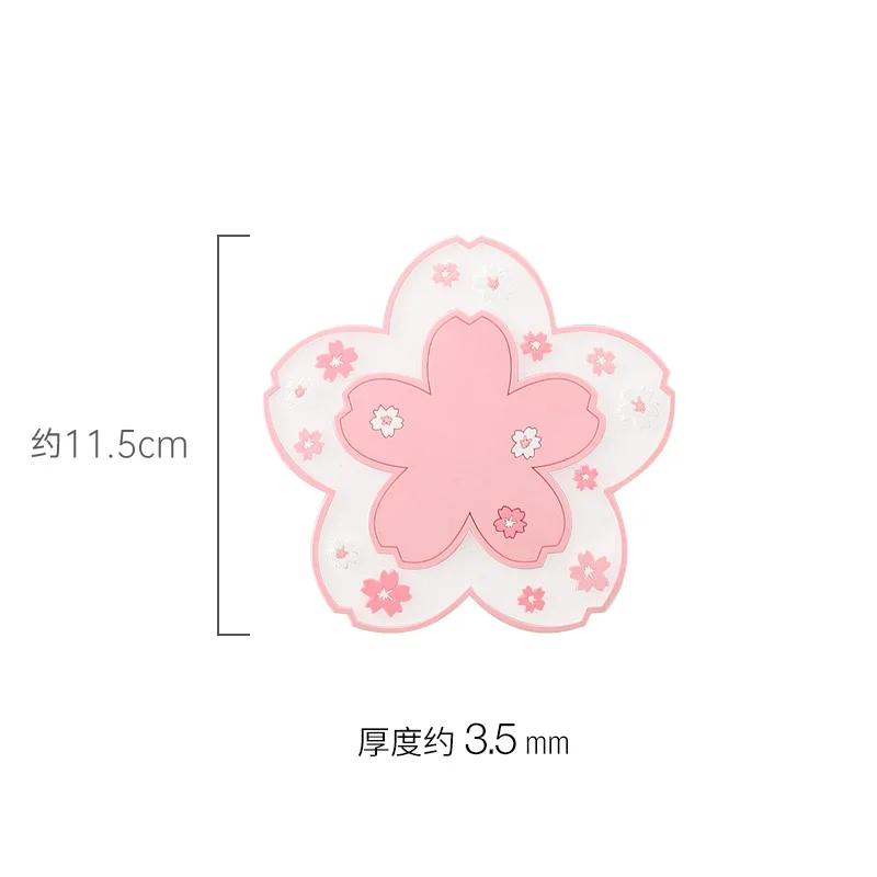 Cherry Blossom Silicone Anti Scalding Mat Dining Table High Temperature Resistant Insulation Mat Anti Slip Cup Mat