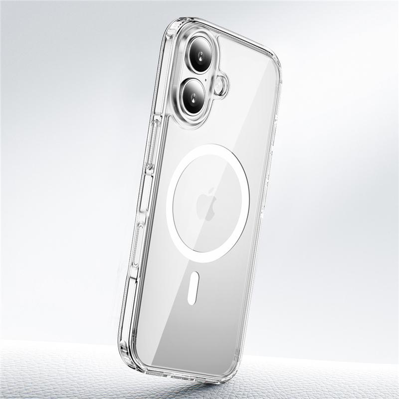 Прозрачный противоударный магнитный чехол Magsafe для iPhone 17 16 15 14 13 12 11 Pro Max 17 Air 16e Задняя крышка для беспроводной зарядки