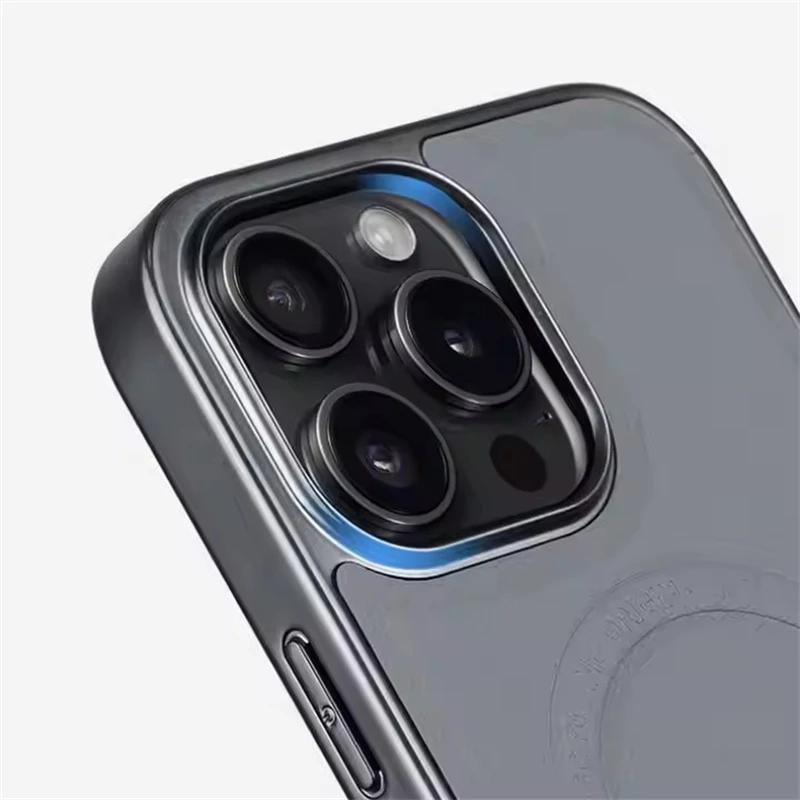 Роскошный магнитный кожаный чехол Magsafe для IPhone 16 15 Pro Max 16Pro 15Pro IPhone16 ProMax IPones Mac Safe противоударный чехол