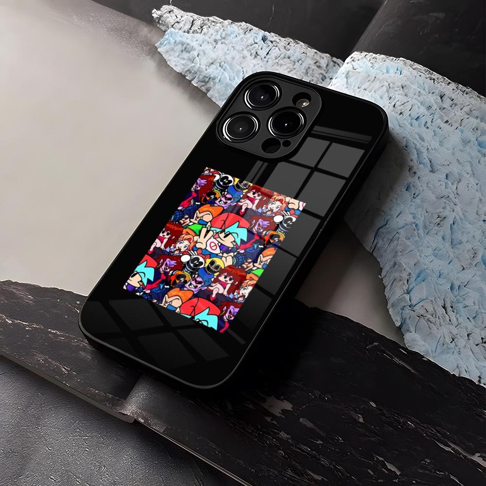 Чехол для телефона Friday Night Funkin Закаленное стекло Для IPhone 16 13 14 12 15 11 Pro Max Plus Mini X XR SE2020 Coque