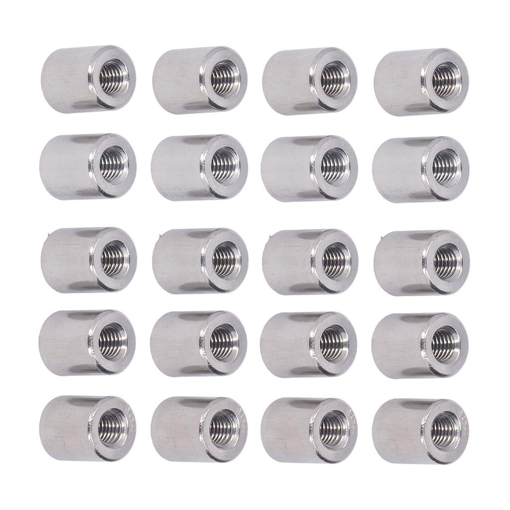 20 шт. Цилиндрические соединительные гайки из нержавеющей стали 304, внутренняя резьба M6, круглые соединительные гайки