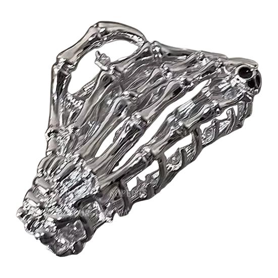 Хэллоуин Заколка для волос Черная Паутина Скелет Рука Форма Летучей мыши Зажим для волос Нескользящие зубцы Затылок Акула Зажим для волос Аксессуар для укладки