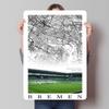 Werder Bremen Stadium Poster Map Metal Sign Things for Room Design Custom Tin Plaques for Wall Art Decoration Vintage Interior