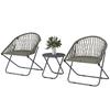 Patio Bistro Set Folding Patio Furniture Set With 2 Chairs And Table Grey