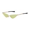 Fashion Slim Metal Triangle Cat Eye Sunglasses for Women Men Designer Trendy Ocean Lens Half Frame Cateye Sun Glasses S8807G