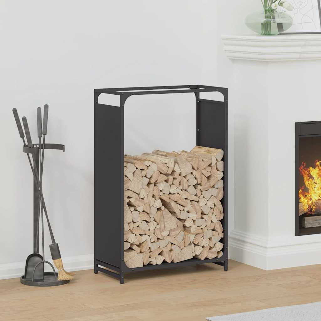Firewood Rack Black 60x28x90 cm Cold Rolled Steel