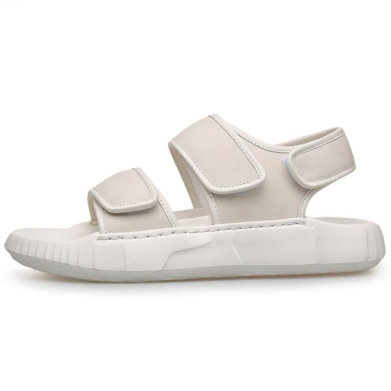 Модные новые дизайнерские сандалии из натуральной кожи для мужчин, однотонные, летние, легкие, с мягкой подошвой, повседневные пляжные туфли, мужские сандалии для улицы