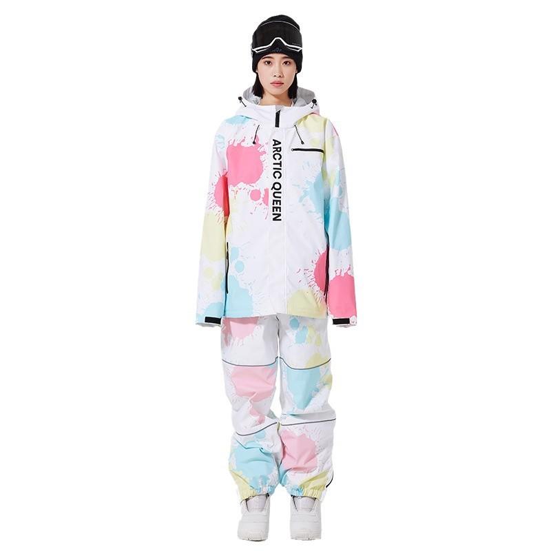 Мужской и Женский Лыжный Костюм Уличный Зимний Теплый Сноубордический Костюм Водонепроницаемый Ветрозащитный Комплект Лыжных Курток и Брюк Унисекс Дышащий Утепленный Снежный Костюм
